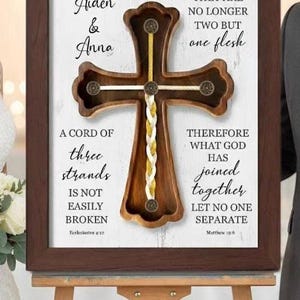 Easy DIY Braided Unity Cross Wood Pattern Blueprint Design Plans- Cord of Three 3 Strands & Scripture PDF SVG -Wedding Anniversary Valentine