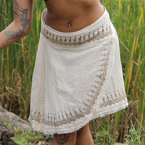 Short Wrap Skirt raw cotton