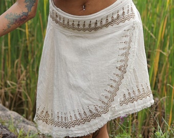 Short Wrap Skirt raw cotton