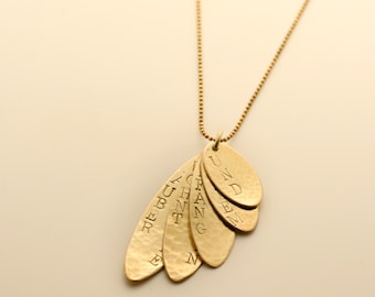 Gold necklace with a verse from Hermann Hesse's poem - And every beginning holds a magic within it
