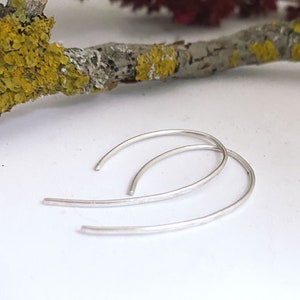 thin hoop earrings silver, 925 real silver earrings, minimal jewelry