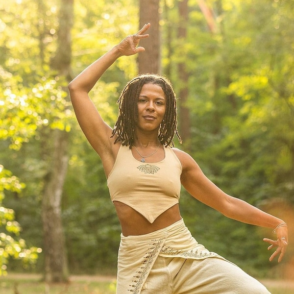 Yoga Top with Lotus Flower