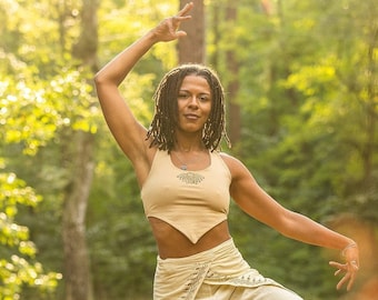 Yoga Top with Lotus Flower