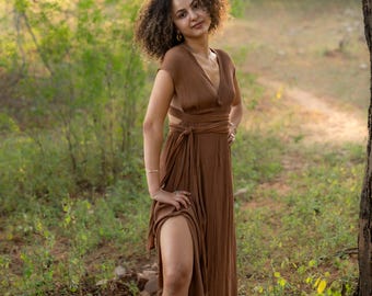 Wickelkleid bodenlang, Brautjungfern Kleid