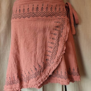 Natural Wrap Skirt short,
