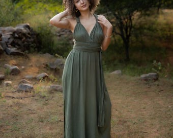 Vestido bohemio festivo, largo hasta el suelo, vestido de dama de honor