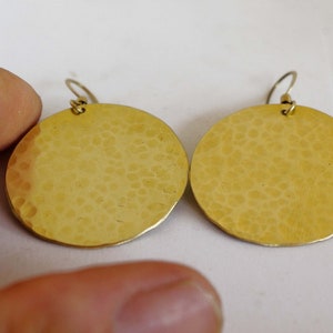 round earrings golden, brass earrings, earring gold, large earrings image 4