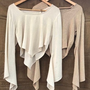 Kimono top, Boho top, natural clothing image 2