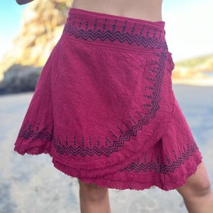 Natural Wrap Skirt short,