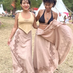 Long Wrap Skirt raw cotton
