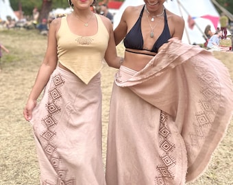 Long Wrap Skirt raw cotton