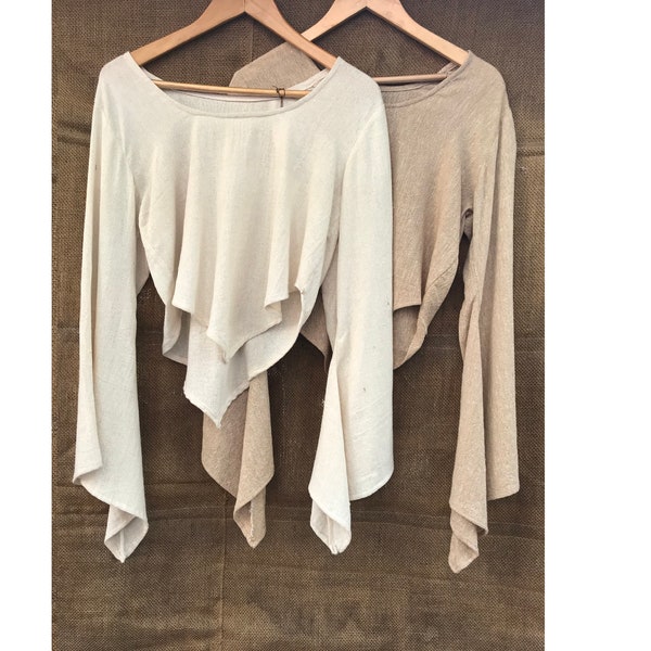 White Long Sleeve Top in Boho Clothing Style