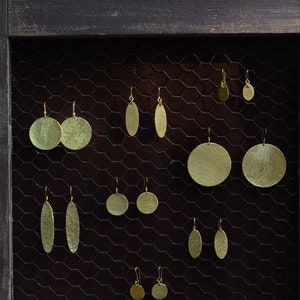round earrings from hammered brass image 8