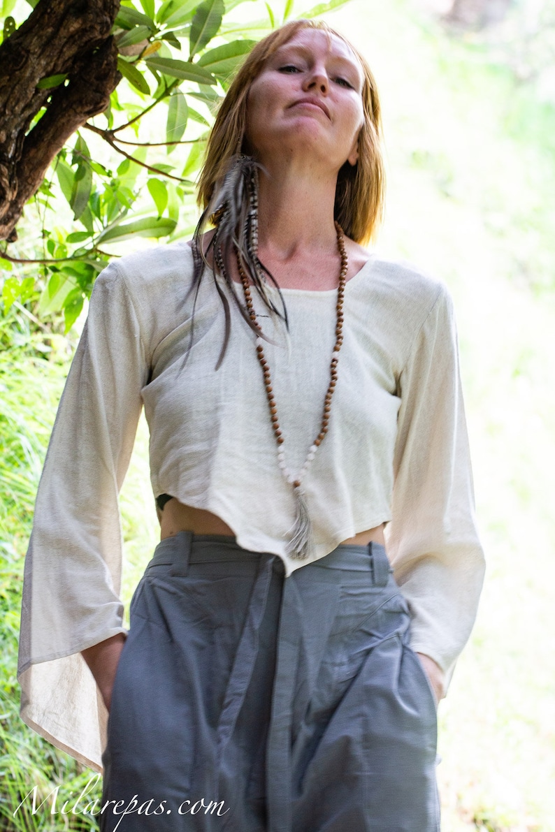 Kimono top, Boho top, natural clothing image 5