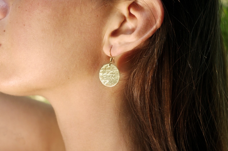 round earrings golden, brass earrings, boho earrings 2 Centímetros
