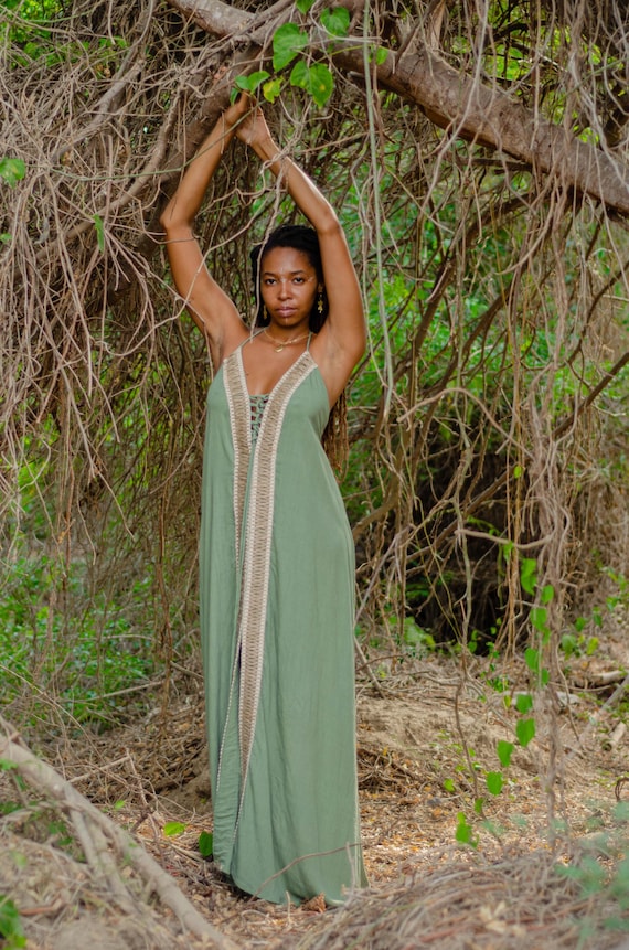 sage green and cream dress Sage Green Strapless Floral A-line Long Prom Dress with Slit