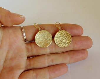 round earrings golden, brass earrings, boho earrings