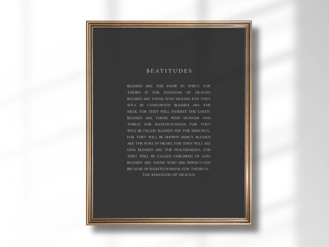 Beatitudes Bible Verse Wall Art, Minimal Christian Scripture Print - Etsy