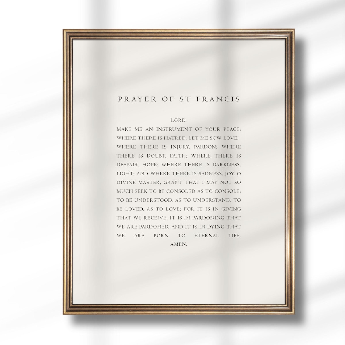 11x14 Prayer of St. Francis Print: Beige Christian Wall Art, Catholic Home Decor - Etsy