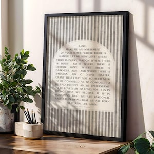 St Francis Prayer Art Print: Catholic Scripture, Christian Home Decor