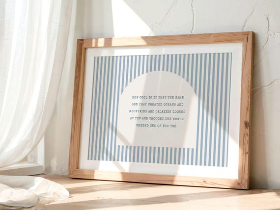 Christian Nursery Wall Art, Baby Room Print, Kids Bible Quote, Faith Poster, Nursery Decor