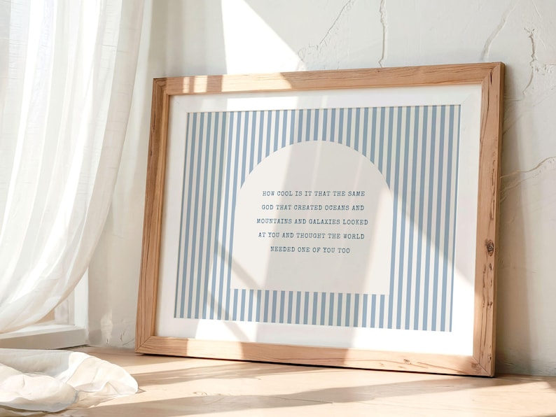 Christian Nursery Wall Art, Baby Room Print, Kids Bible Quote, Faith Poster, Nursery Decor image 1