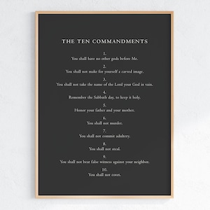 Arte mural de los Diez Mandamientos, póster minimalista de las Escrituras bíblicas