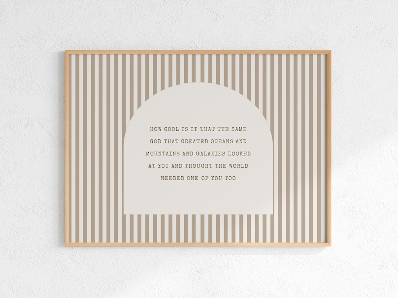 Christian Nursery Wall Art, Baby Room Print, Kids Bible Quote, Faith Poster, Nursery Decor Taupe