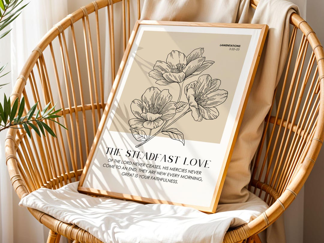 Floral Scripture Print | Lamentations 3:22-23 Christian Wall Art - Etsy