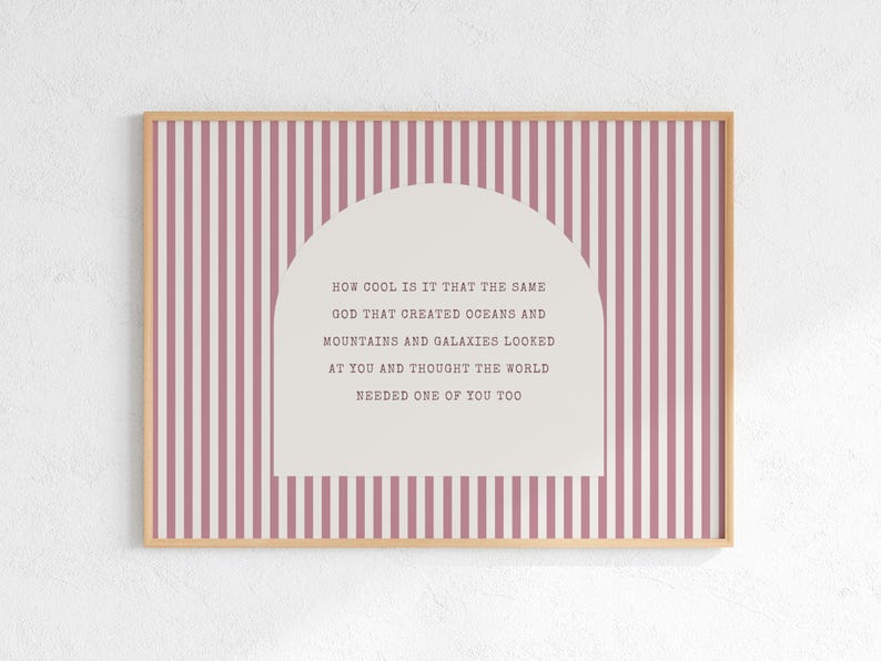 Christian Nursery Wall Art, Baby Room Print, Kids Bible Quote, Faith Poster, Nursery Decor Pink