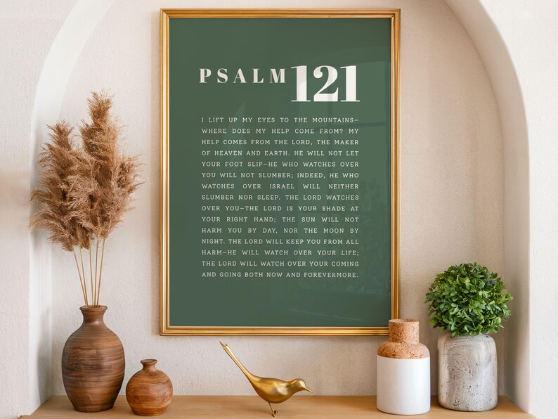 Psalm 121 Scripture Wall Art, Bible Verse Poster, Christian Home Decor ...