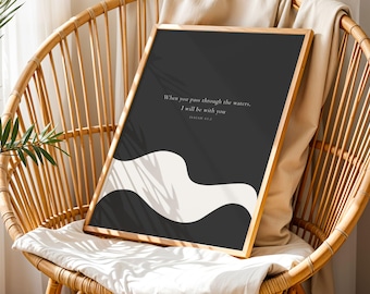 Isaiah 43 Bible Verse Print, Minimalist Christian Wall Art