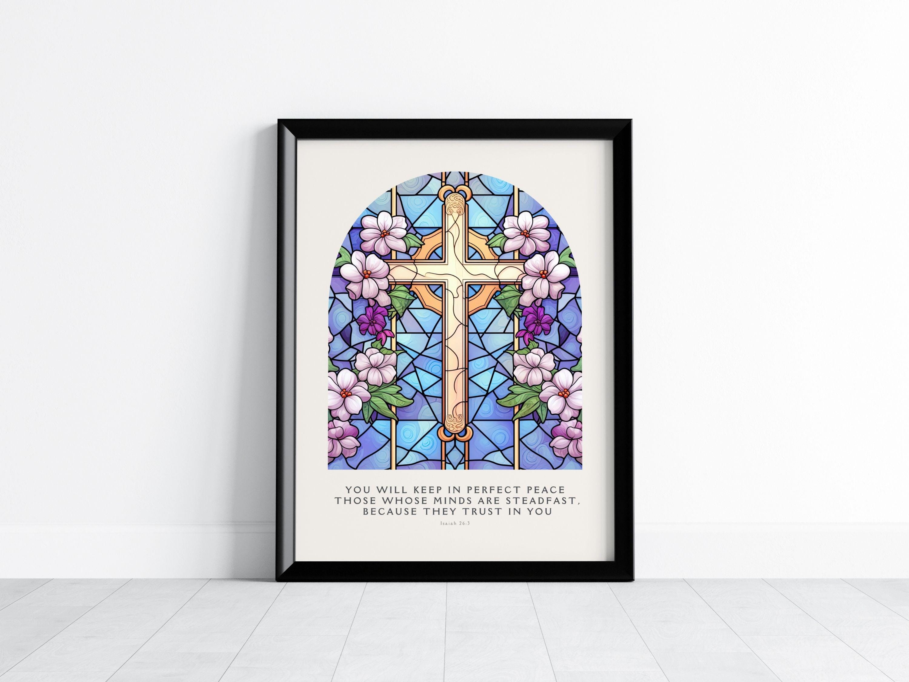 Floral Cross Bible Verse Print: Christian Scripture Wall Art (customizable)  - Etsy New Zealand