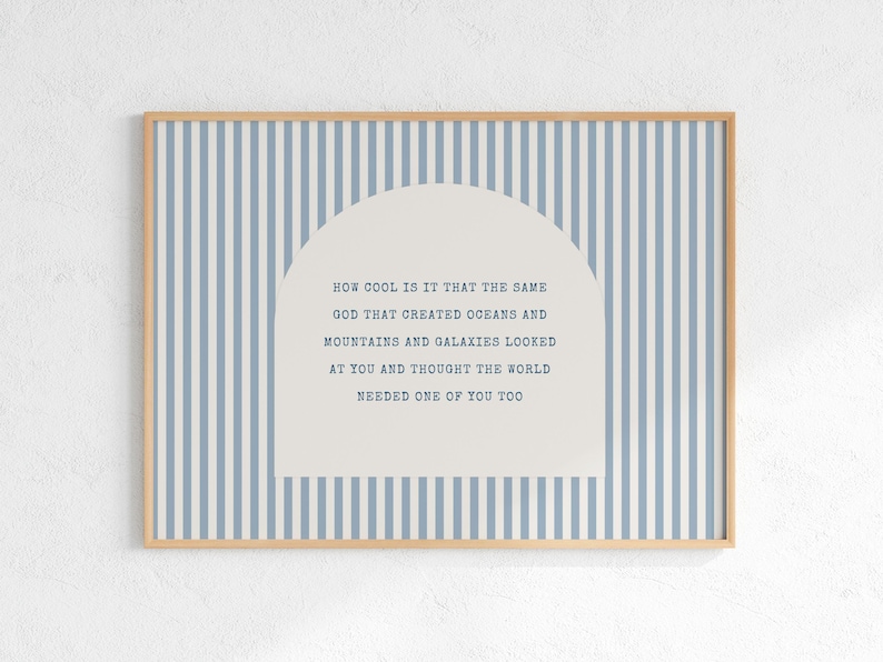 Christian Nursery Wall Art, Baby Room Print, Kids Bible Quote, Faith Poster, Nursery Decor Blue