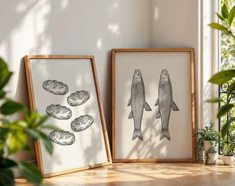 Jesus Feeds 5000 Print Set: Loaves and Fish Bible Story Art