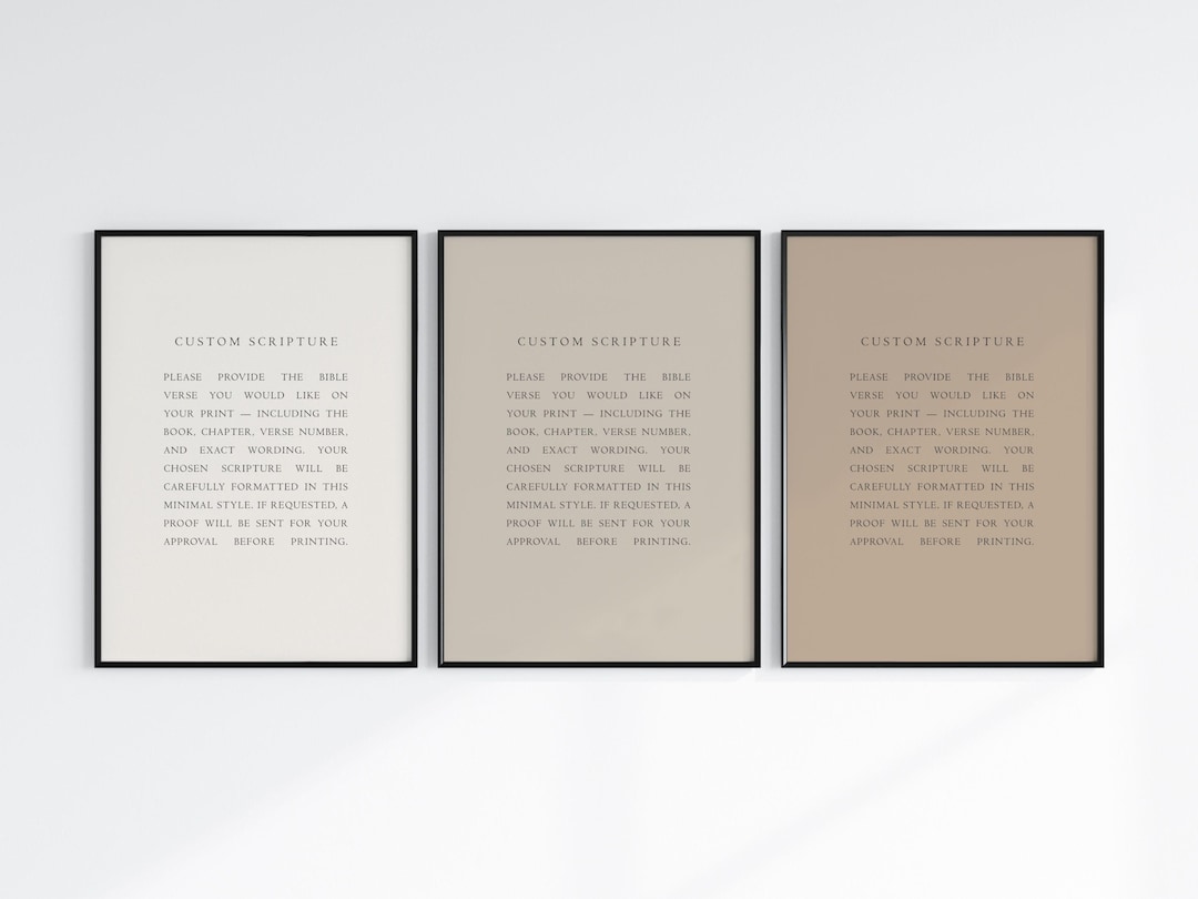 Custom Scripture Wall Art Print, Personalized Bible Verse Poster - Etsy
