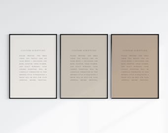 Custom Scripture Wall Art Print, Personalized Bible Verse Poster