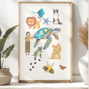 Multicolored art print, wall decor, wall gift, printable art for children's room, living room
