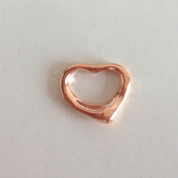 Heart CHARM, Rose Gold heart charm, Open heart rose gold charm - Destash