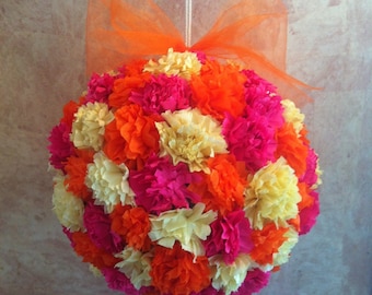 Flowerball Pinata - Tropical Flower -Luau Pinata- Wedding Pinata - Medium Size