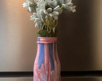 Poured Paint Vase - Vase - Handcrafted Vase