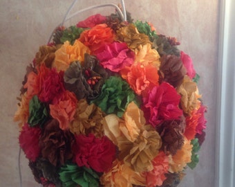 Fall Wedding Ball Pinata - Fall Floral Pinata - Medium Flower Ball - Guestbook Alternative