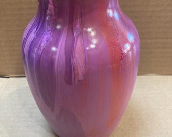 Colorful Glass Vase - Handpainted Vase - OOAK