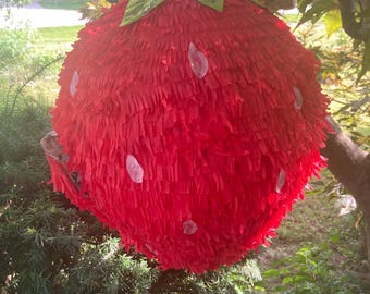 Strawberry Piñata- Small Fruit Piñata- Other sizes by request - Authentic and Handmade