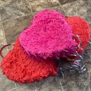 Mini heart pull string piñata - personal piñata- heart gift container