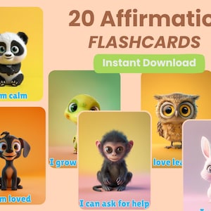 Cartões de Afirmação para Imprimir para Crianças – Conversa Interna Positiva para Crianças Pequenas e Pré-Escolares | Cantinho da Calma | PDF de Mindfulness para Mães
