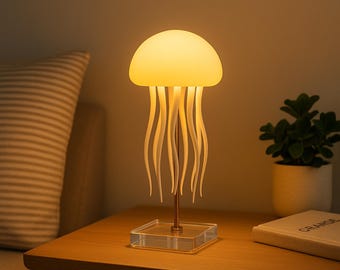 Jellyfish Night Light – Color-Changing LED Lamp with Voice Control & Moving Tentacles – Hanging or Table Ocean Mood Lamp- Gift for the house