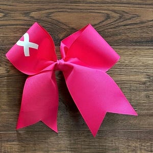 Custom made Cheer Bows (Cancer Bows) Pink Ribbon Bows