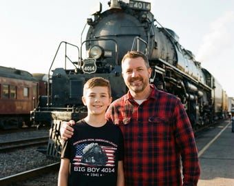 Big Boy 4014 Steam Locomotive Kids Tee | American Iron Flag Railroad 1941