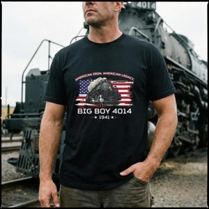 Big Boy 4014 Train Graphic Unisex Heavy Cotton Tee